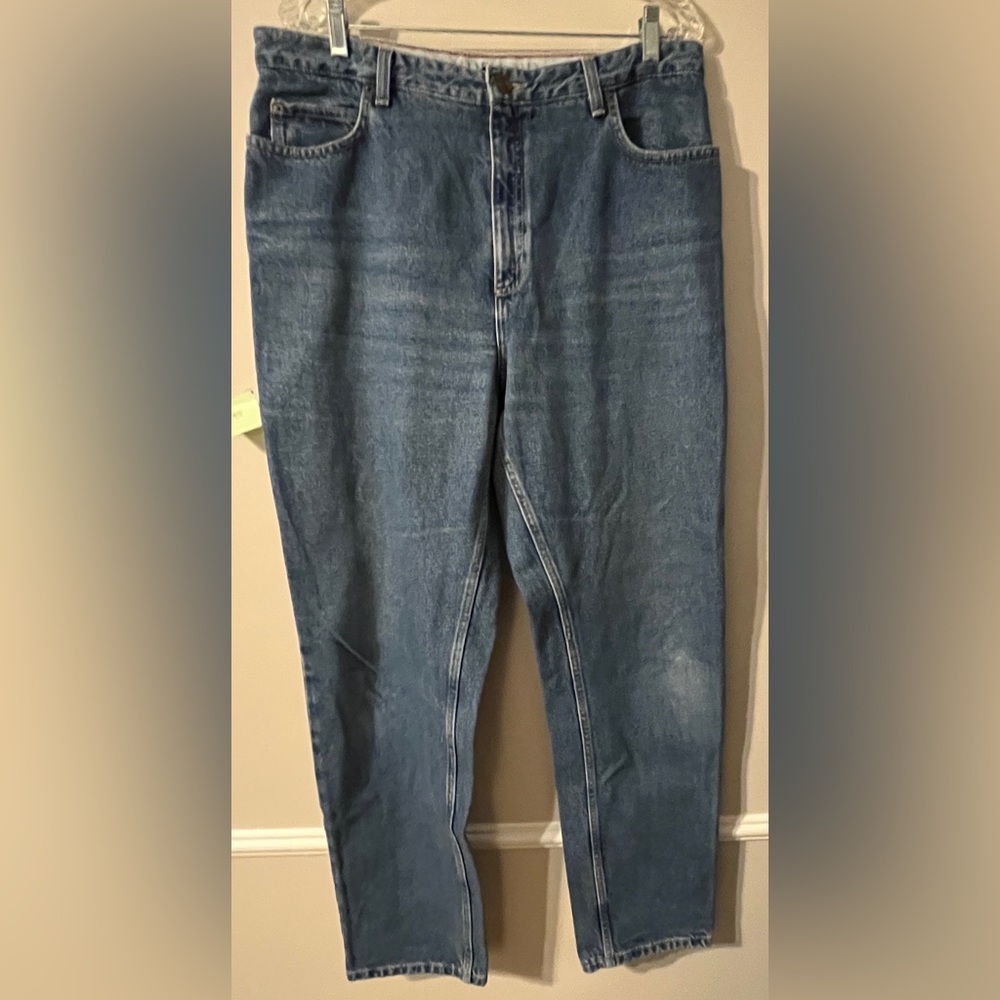 Vintage Lands End Original Fit Traditional Waist Tapered Leg Size 16 Medium Wash